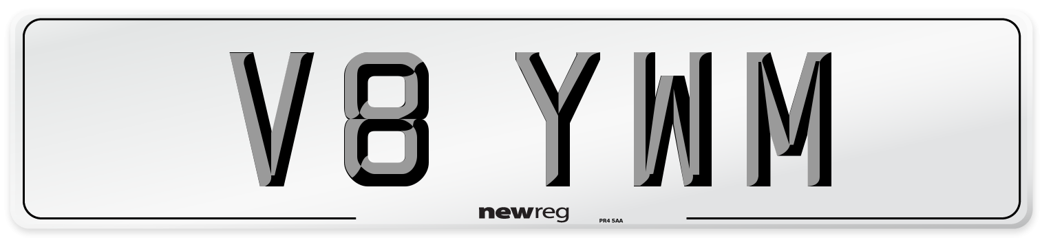 V8 YWM Number Plate from New Reg